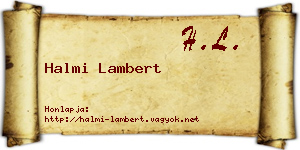 Halmi Lambert névjegykártya
